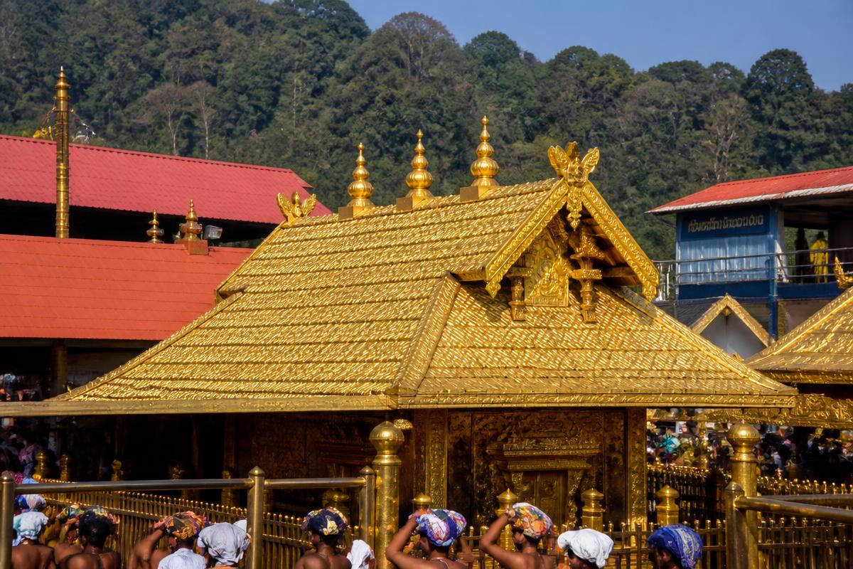 Sabarimala Ayyappa Temple golden sanctum — a spiritual destination for guests staying at this hotel near Sabarimala in Erumely, Kerala